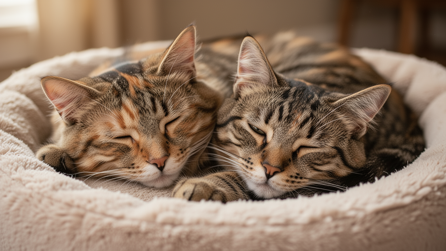 A drowsy cat resting on a blanket during early recovery